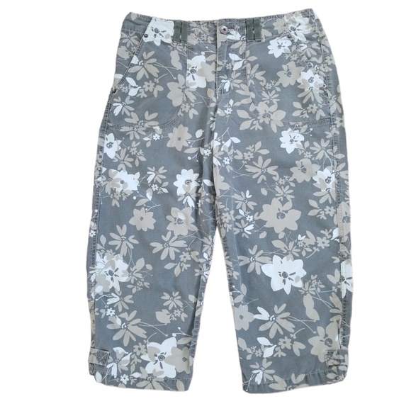 Gloria Vanderbilt Gray Floral Skimmer Capri Pants Size:‎ 8 - Picture 1 of 10